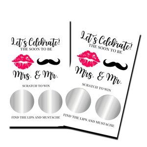 Bridal Shower Games - Let's Celebrate - 50 Scratch Off Cards - Bachelorette